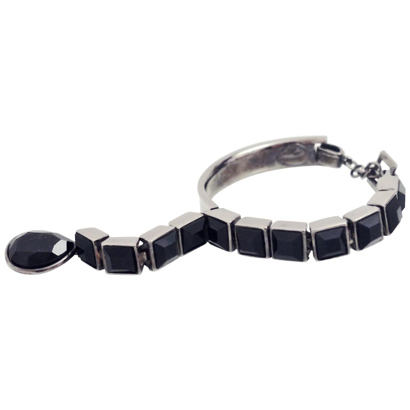 Vintage Thierry Mugler Space Age Black Chrome Bracelet