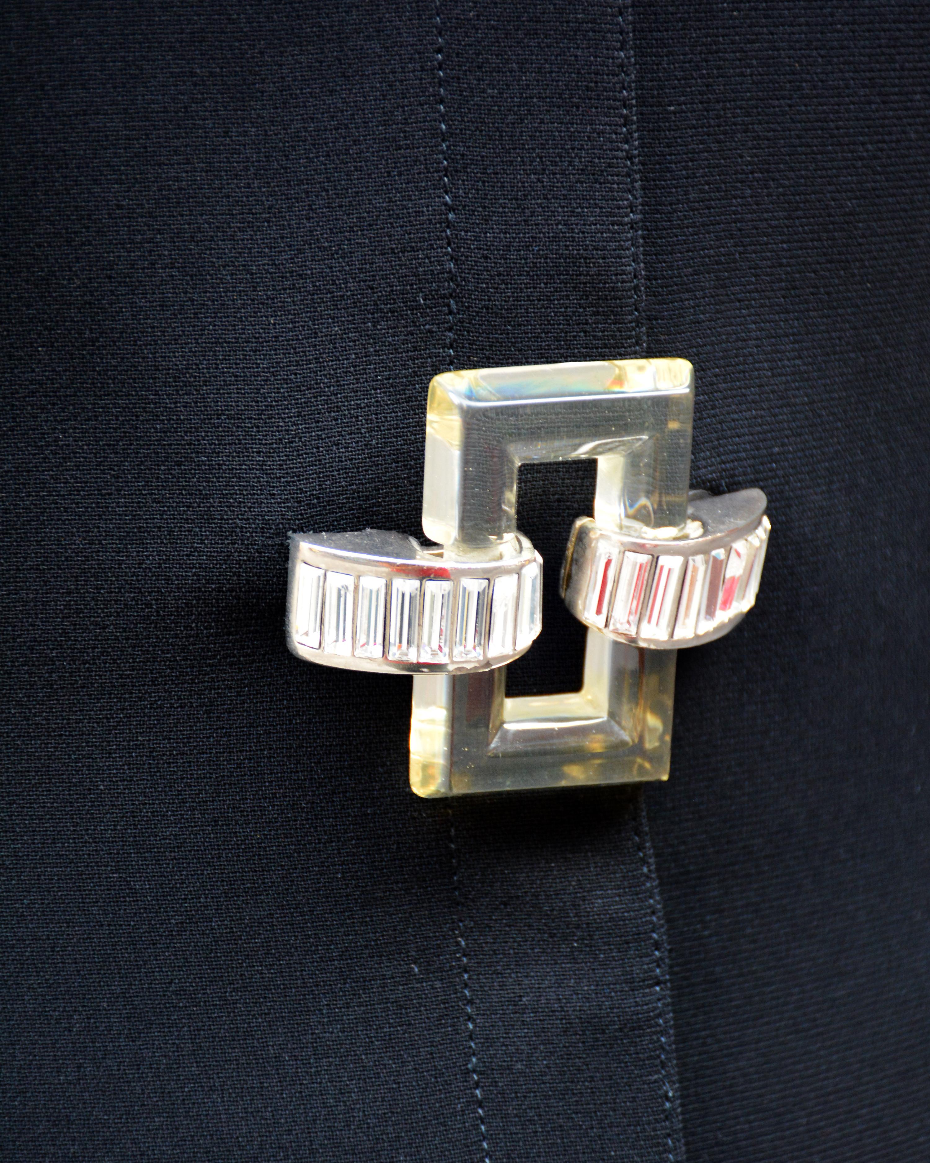 Vintage Thierry Mugler Spring 2000 Jacket with Lucite Buckle Detail For Sale 5