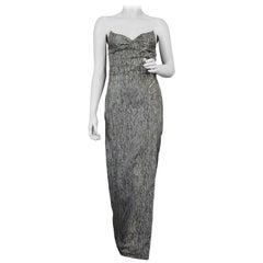 Vintage THIERRY MUGLER Flügel Metall verschönert Metallic Bustier Abendkleid