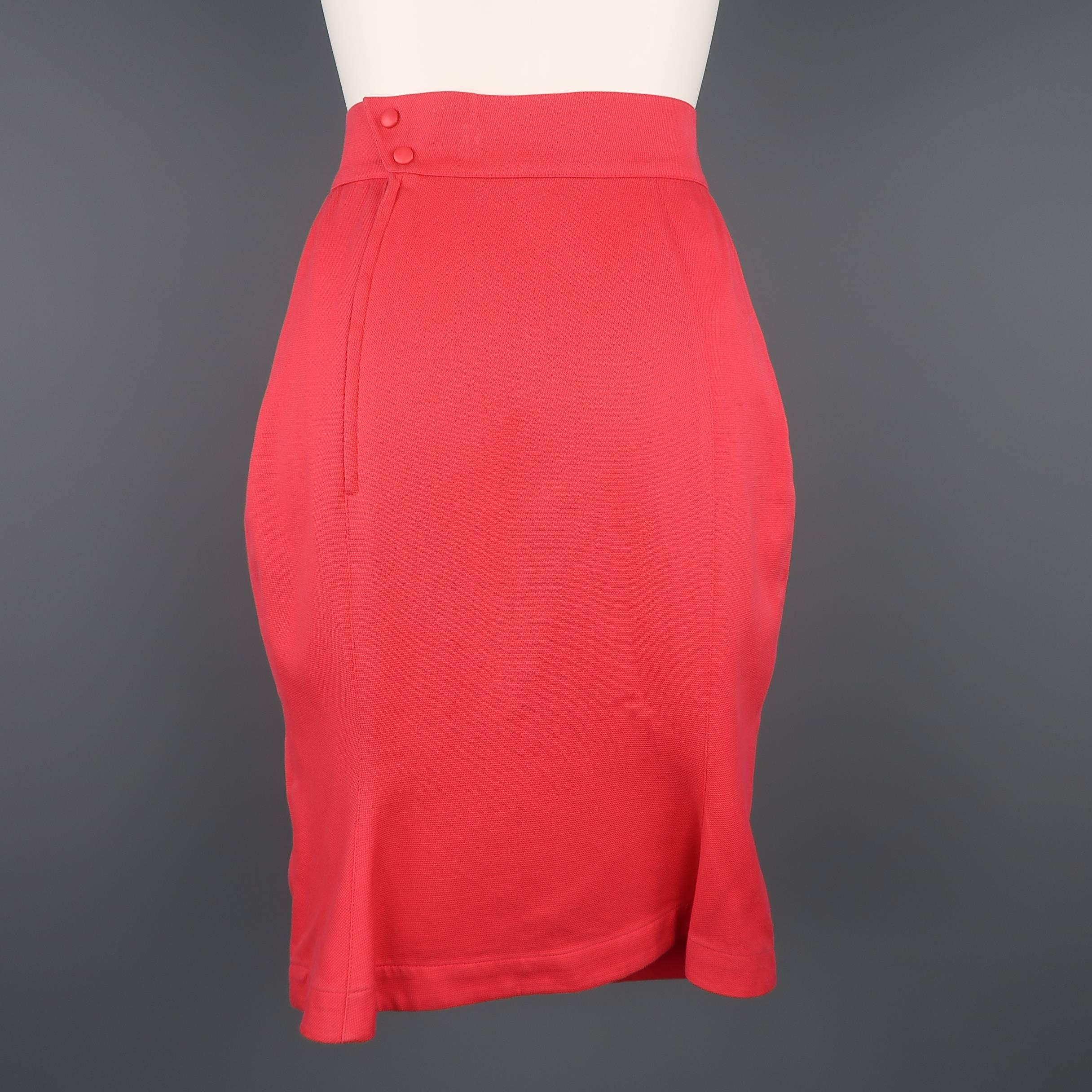 coral pencil skirt