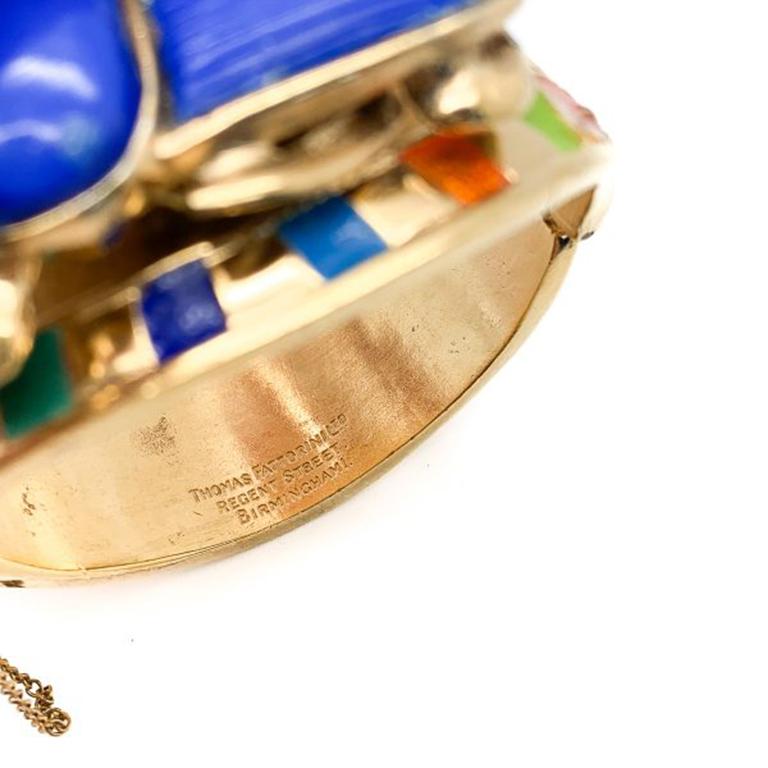 Vintage Thomas Fattorini ägyptischen Wiedergeburt Skarabäus Armband Manschette 1970S 2