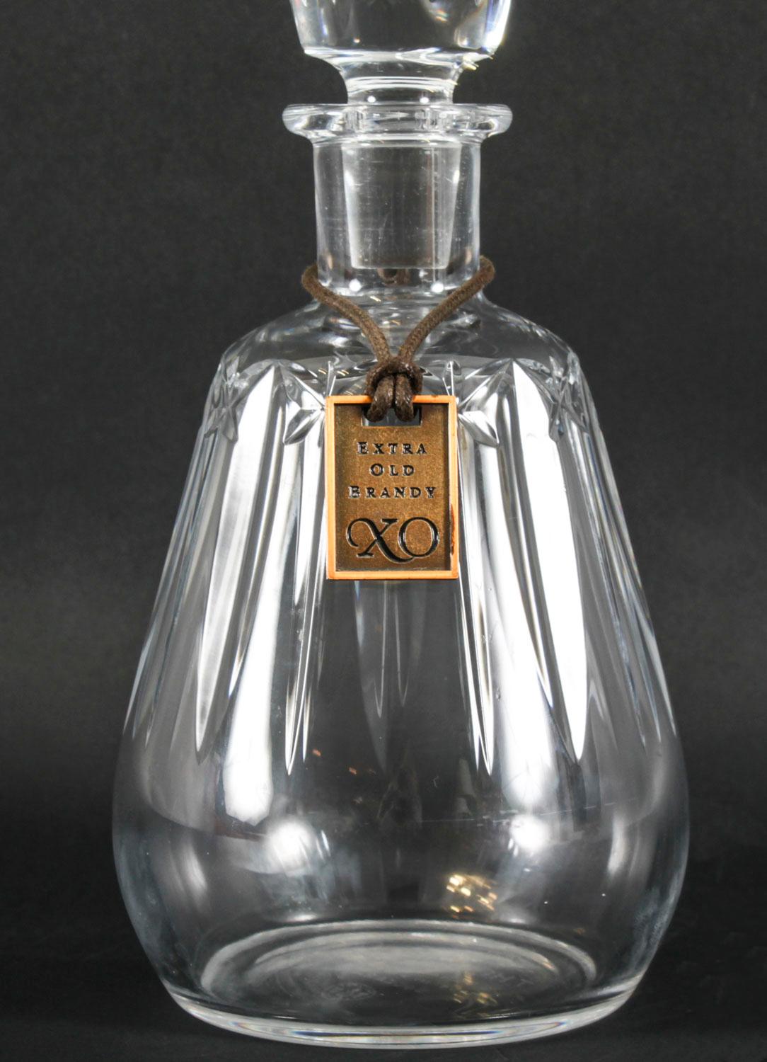 Francese Decanter di cristallo Thomas Hine Cognac vintage di Baccarat della metà del XX secolo in vendita