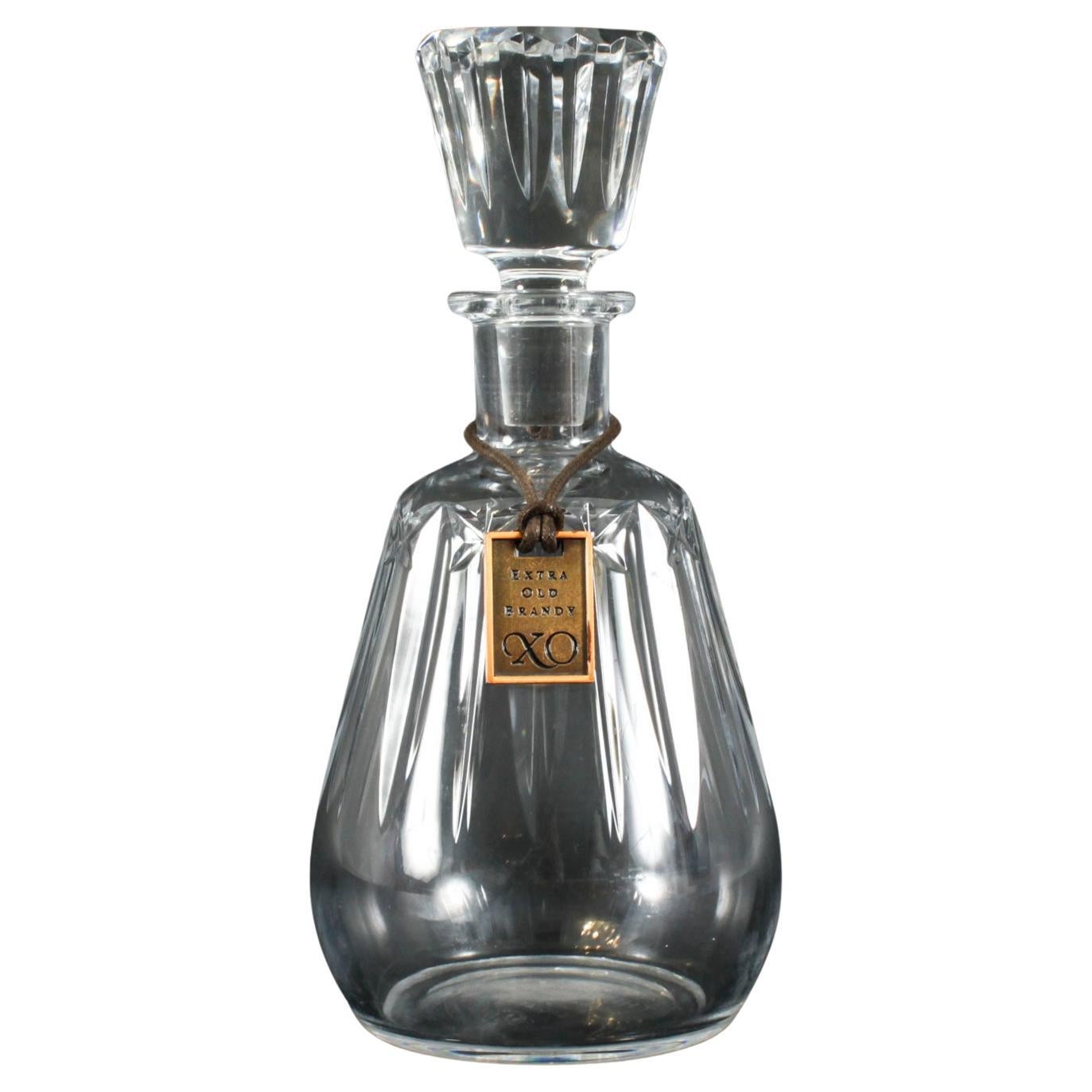 Decanter di cristallo Thomas Hine Cognac vintage di Baccarat della metà del XX secolo
