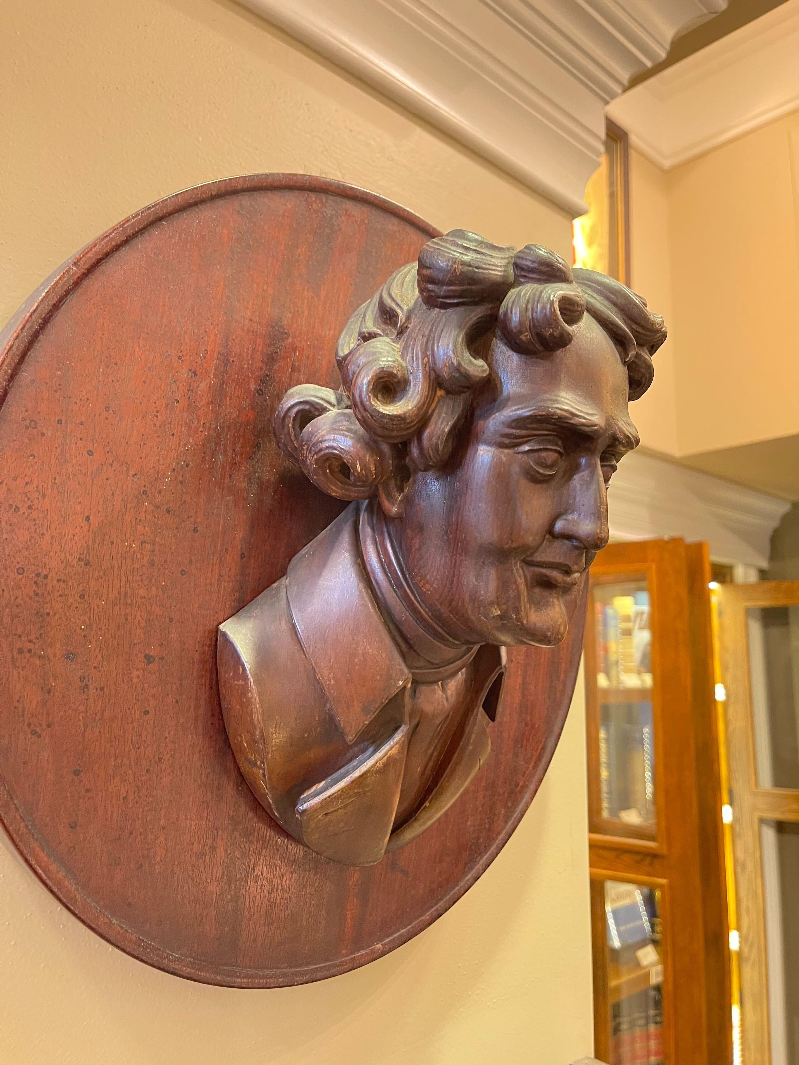 Vieille tenture murale en bois de Thomas Jefferson, début du 20e siècle en vente 1