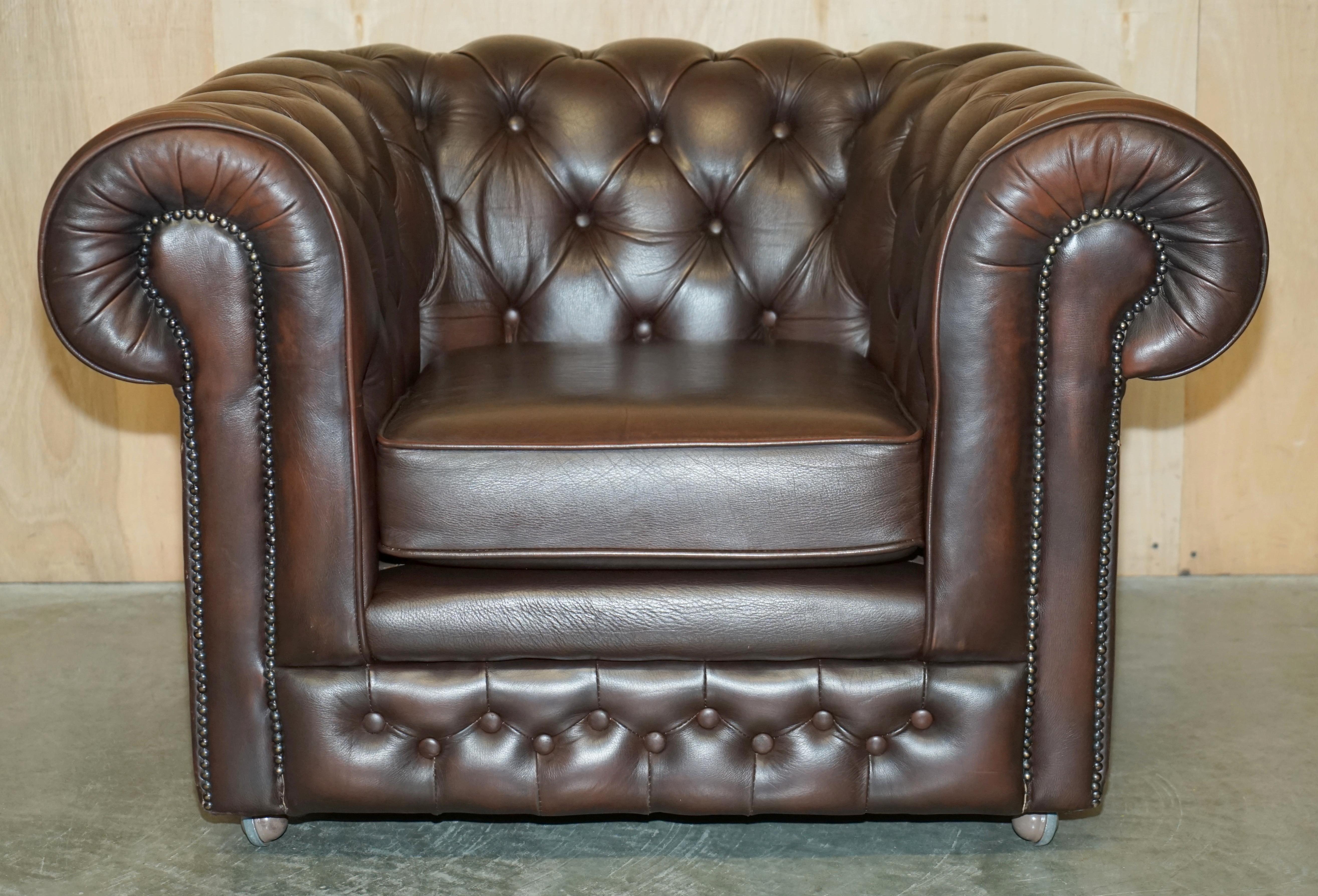 Royal House Antiques

Royal House Antiques is delighted to offer for sale this very nice vintage Chesterfield brown leather armchair made by Thomas Lloyd England 

Please note the delivery fee listed is just a guide, it covers within the M25 only