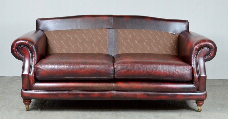 Vintage Thomas Lloyd Red Oxblood Leather 2 Seater Sofa / Armchair's ...