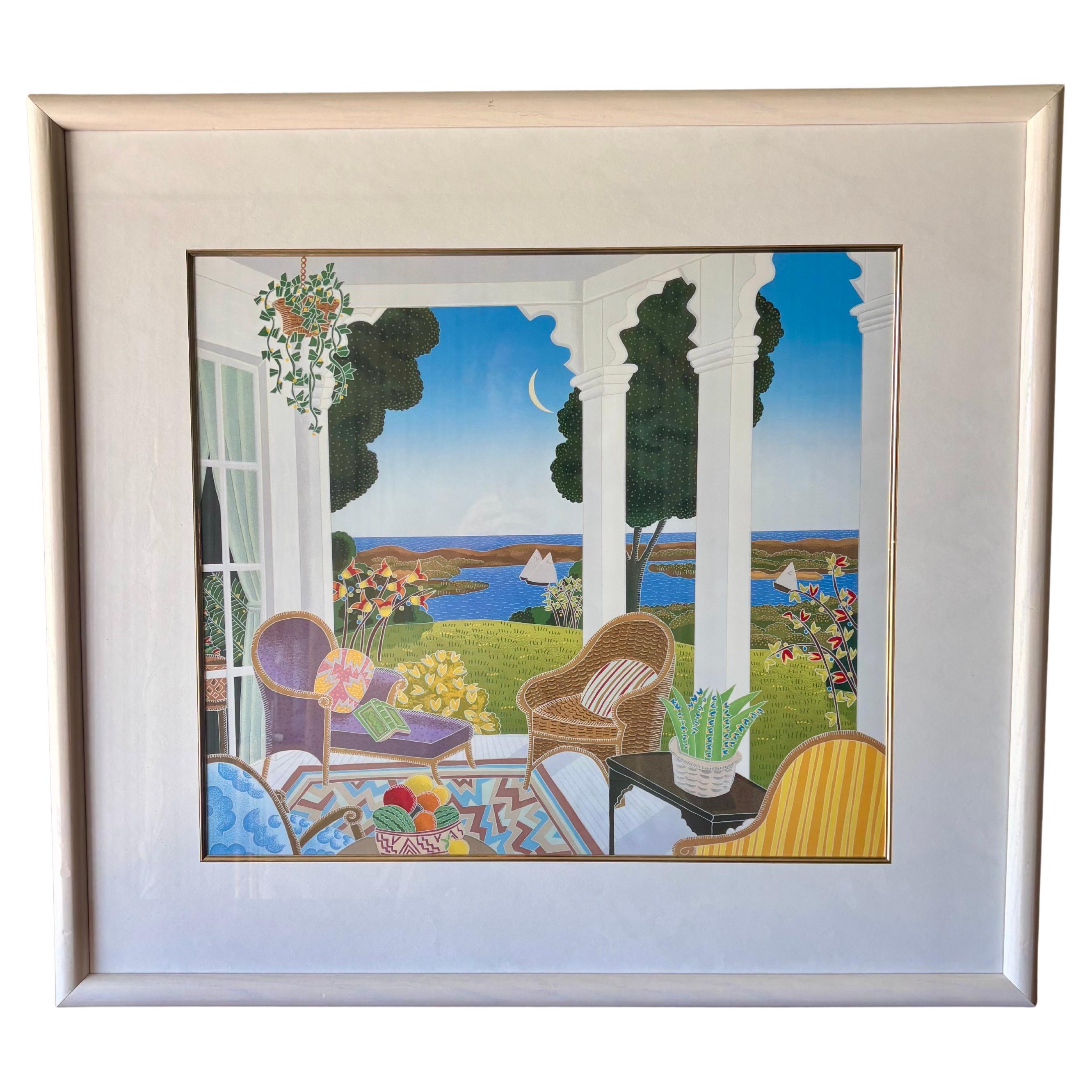 Vintage Thomas McKnight Framed Architectural Serigraph Print, 1980s