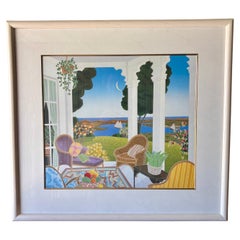 Vintage Thomas McKnight Framed Architectural Serigraph Print, 1980s