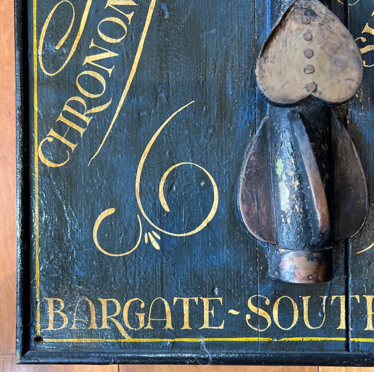 Mid-20th Century Vintage Thomas Walker & Sons Nautical Trade Sign with Ship Log Instrument For Sale