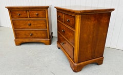 Vintage Thomasville Cherry Bachelor Chest Nightstands - Set of 2