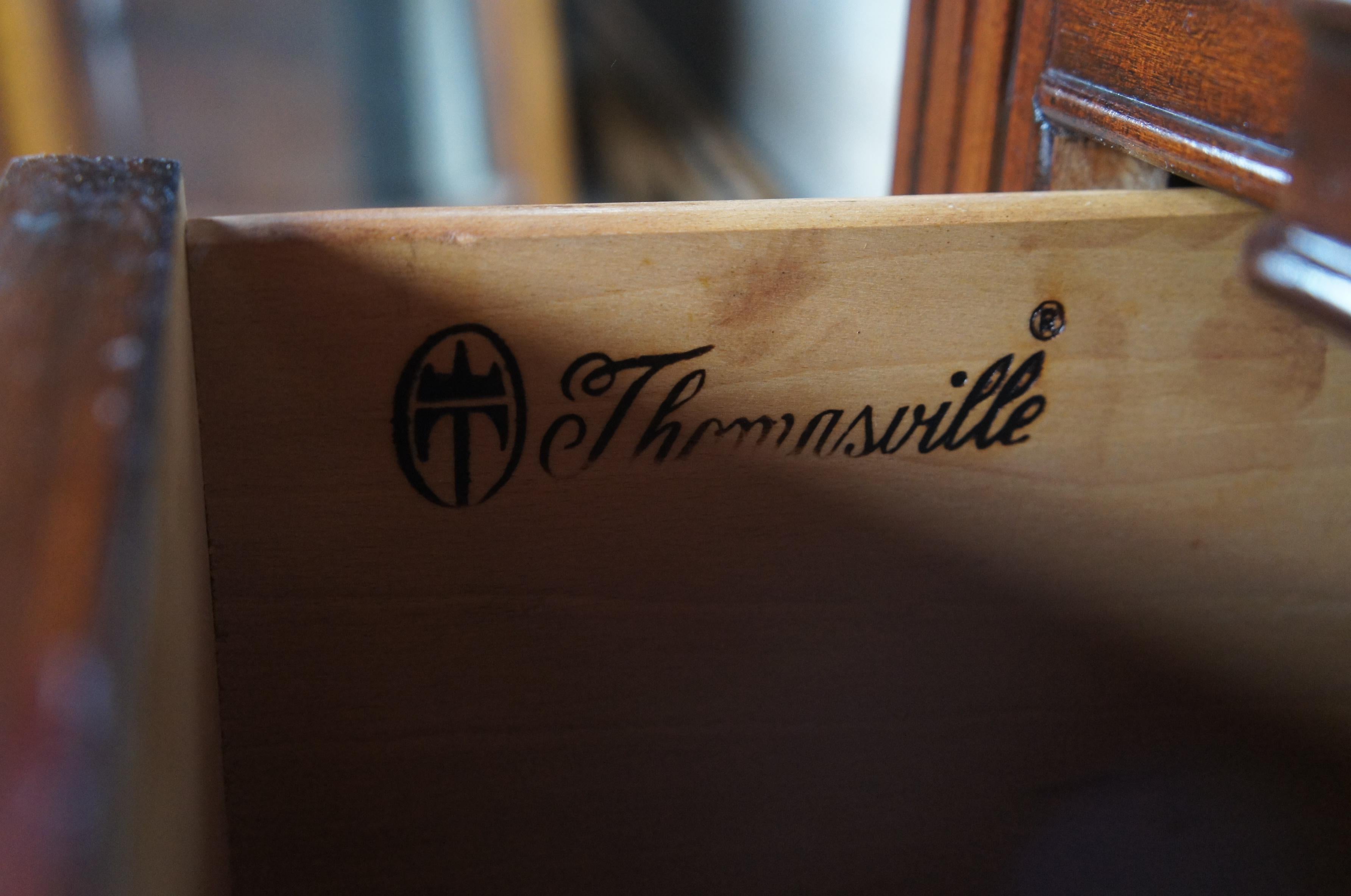 Vintage Thomasville Cherry Blockfront Secretary Bookcase Cabinet Dry Bar Cabinet For Sale 1