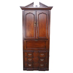 Used Thomasville Cherry Blockfront Secretary Bookcase Cabinet Dry Bar Cabinet