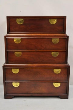Vintage Thomasville Chinoiserie Mahogany Triple Dresser Tall Chest Highboy