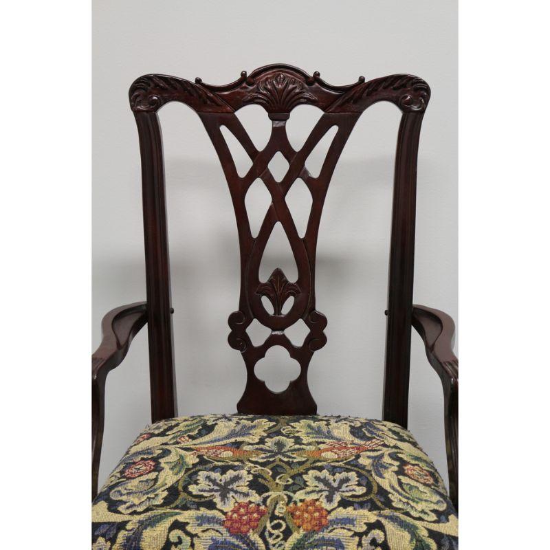 THOMASVILLE Chippendale Straight Leg Dining Captain's Armchairs - Pair 1