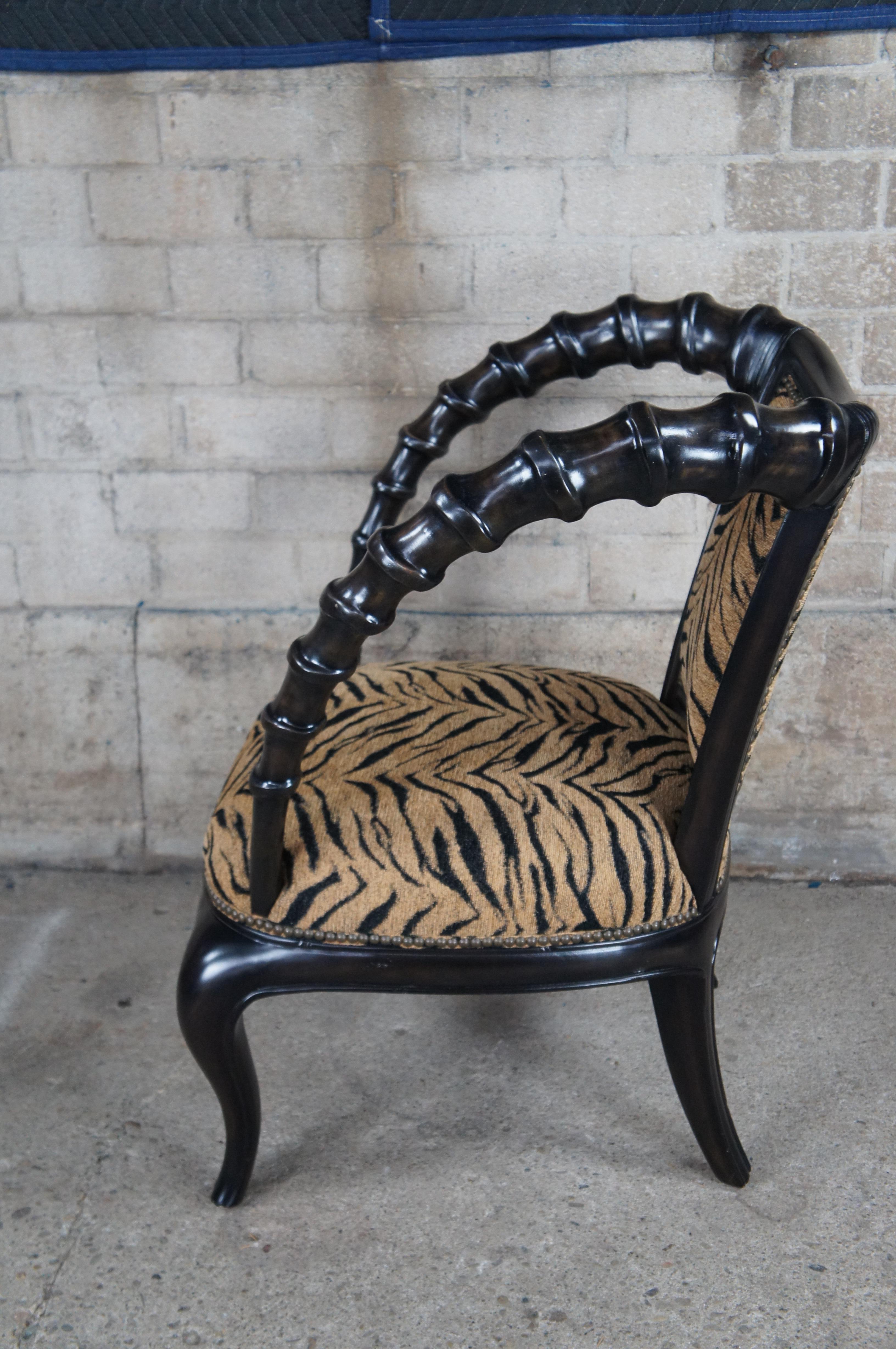 Upholstery Vintage Thomasville Ernest Hemingway Carved African Antelope Horn Armchair