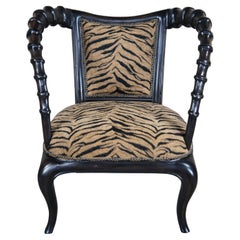 Retro Thomasville Ernest Hemingway Carved African Antelope Horn Armchair