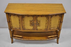 Vintage Thomasville Faux Bamboo Credenza Cabinet Server Console Table