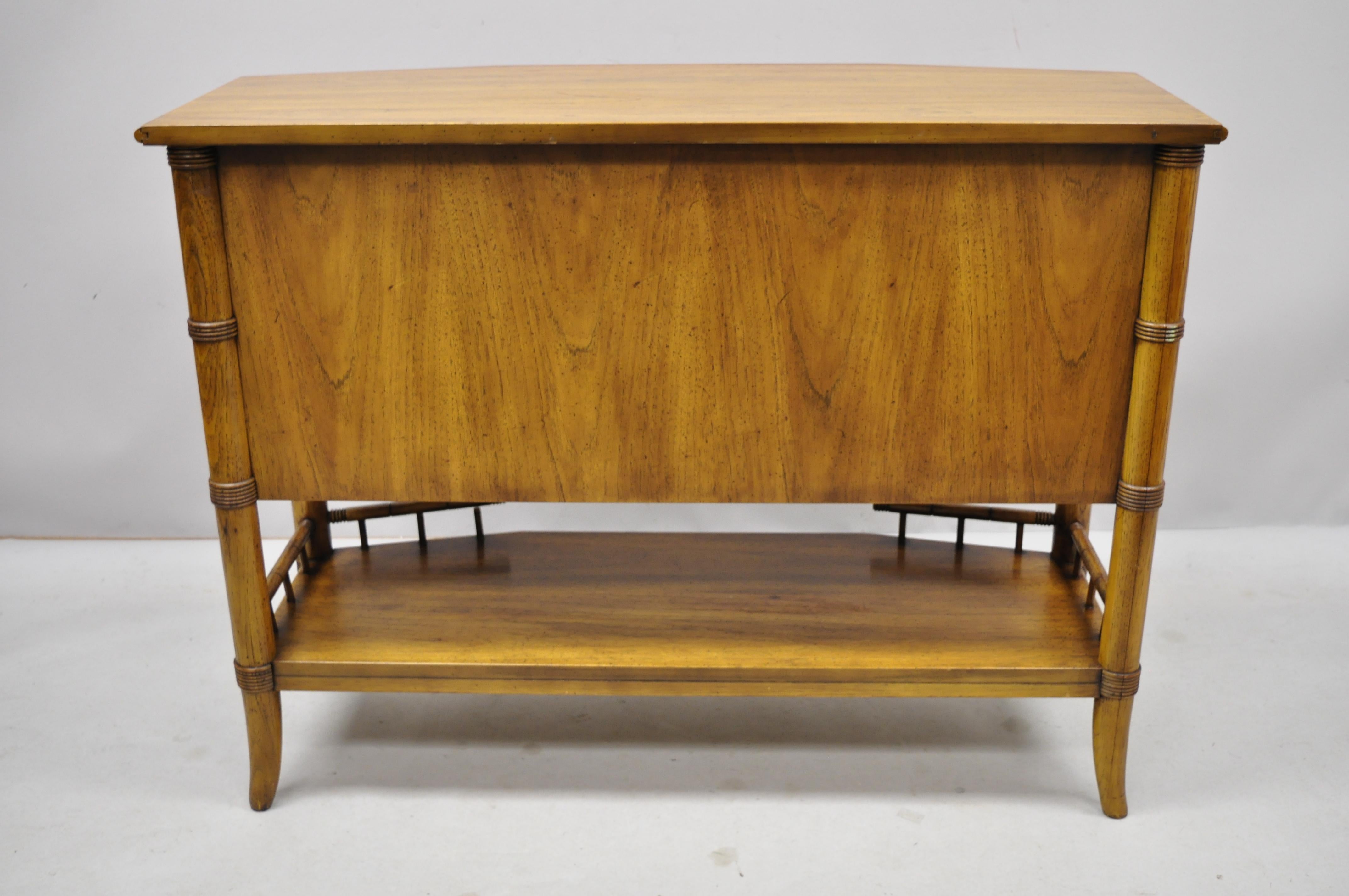 20th Century Vintage Thomasville Faux Bamboo Credenza Cabinet Server Console Table