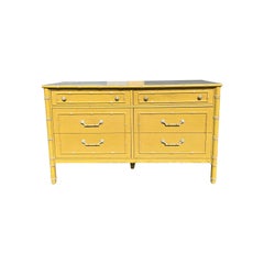 Vintage Thomasville Faux Bamboo Dresser Credenza Coastal Boho Chic Style