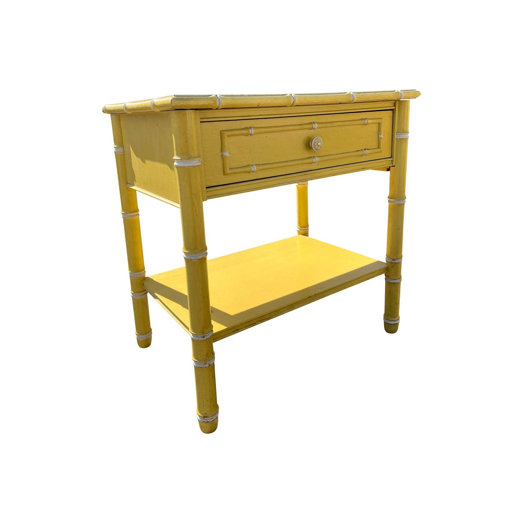 Vintage Thomasville Faux Bamboo Nightstand in Coastal Boho Chic Style For Sale 2