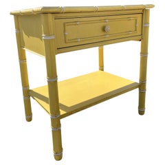Vintage Thomasville Faux Bamboo Nightstand in Coastal Boho Chic Style