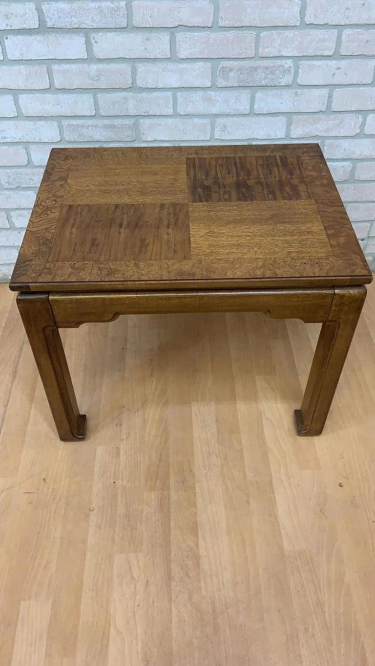 Vintage Thomasville Furniture Asian Ming Style Parquetry End Side