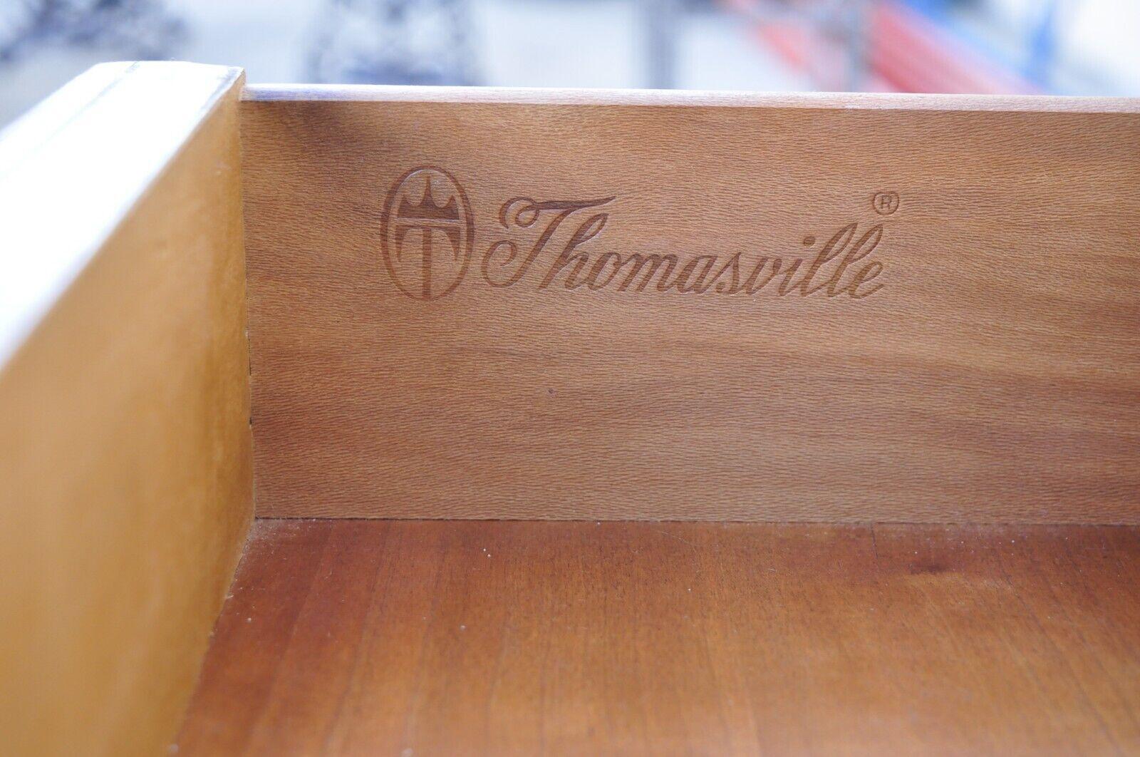 Vintage Thomasville Italian Provincial Style Walnut 9 Drawer Triple Dresser 6
