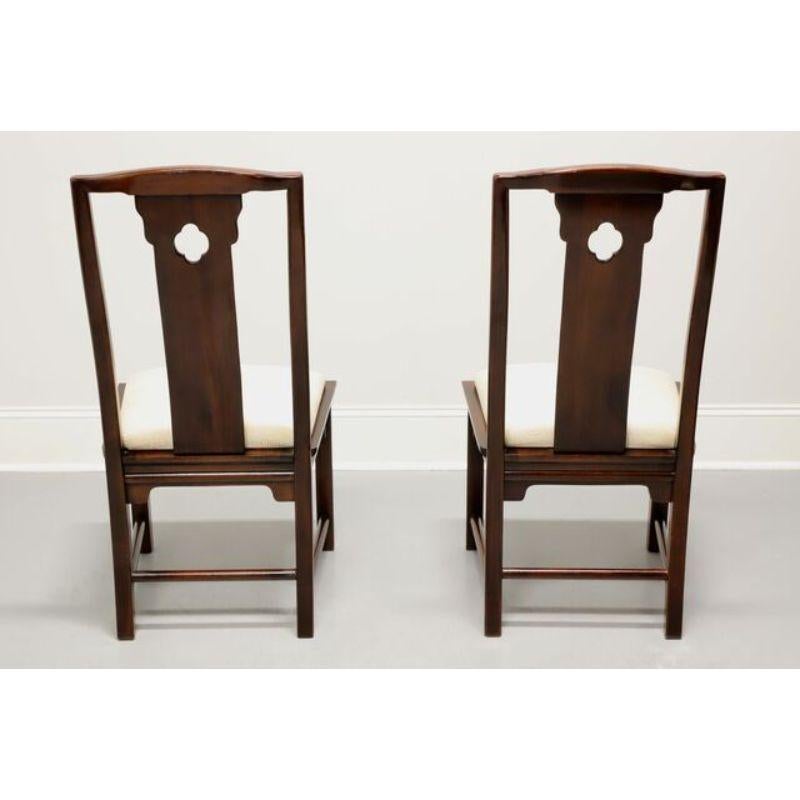 American THOMASVILLE Mahogany Asian Chinoiserie Dining Side Chairs - Pair