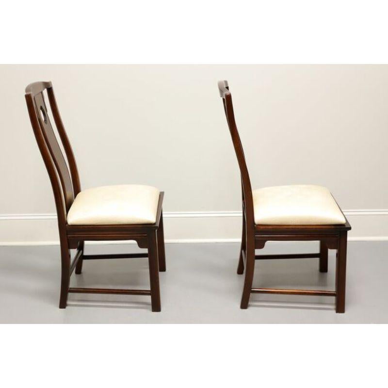 THOMASVILLE Mahogany Asian Chinoiserie Dining Side Chairs - Pair In Good Condition In Charlotte, NC