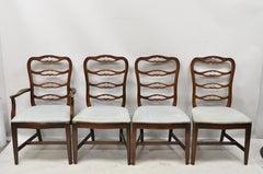 Vintage Thomasville Mahogany Ladderback Ribbon Back Dining Chairs, Set of 6
