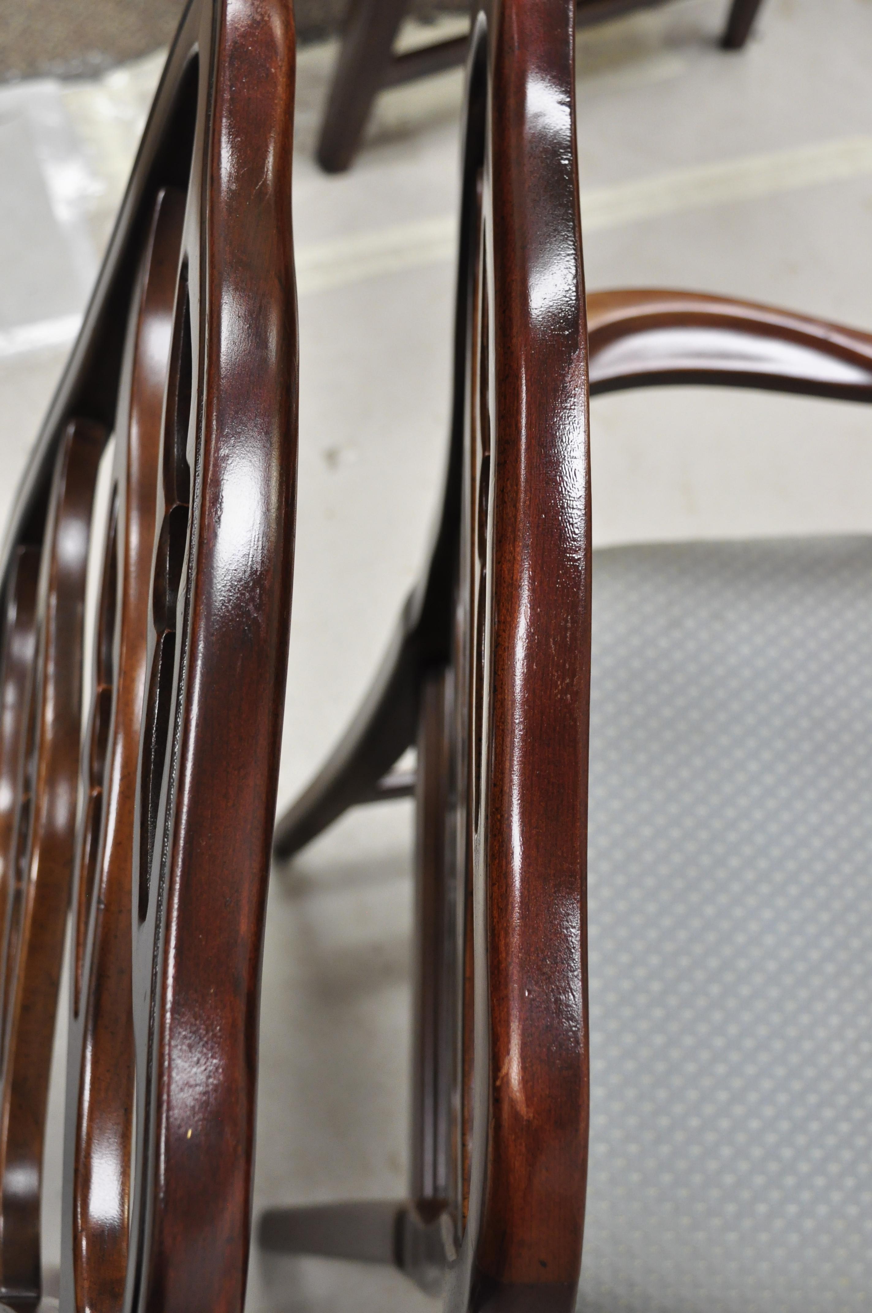 Vintage Thomasville Mahogany Ladderback Ribbon Back Dining Chairs, Set of 6 3