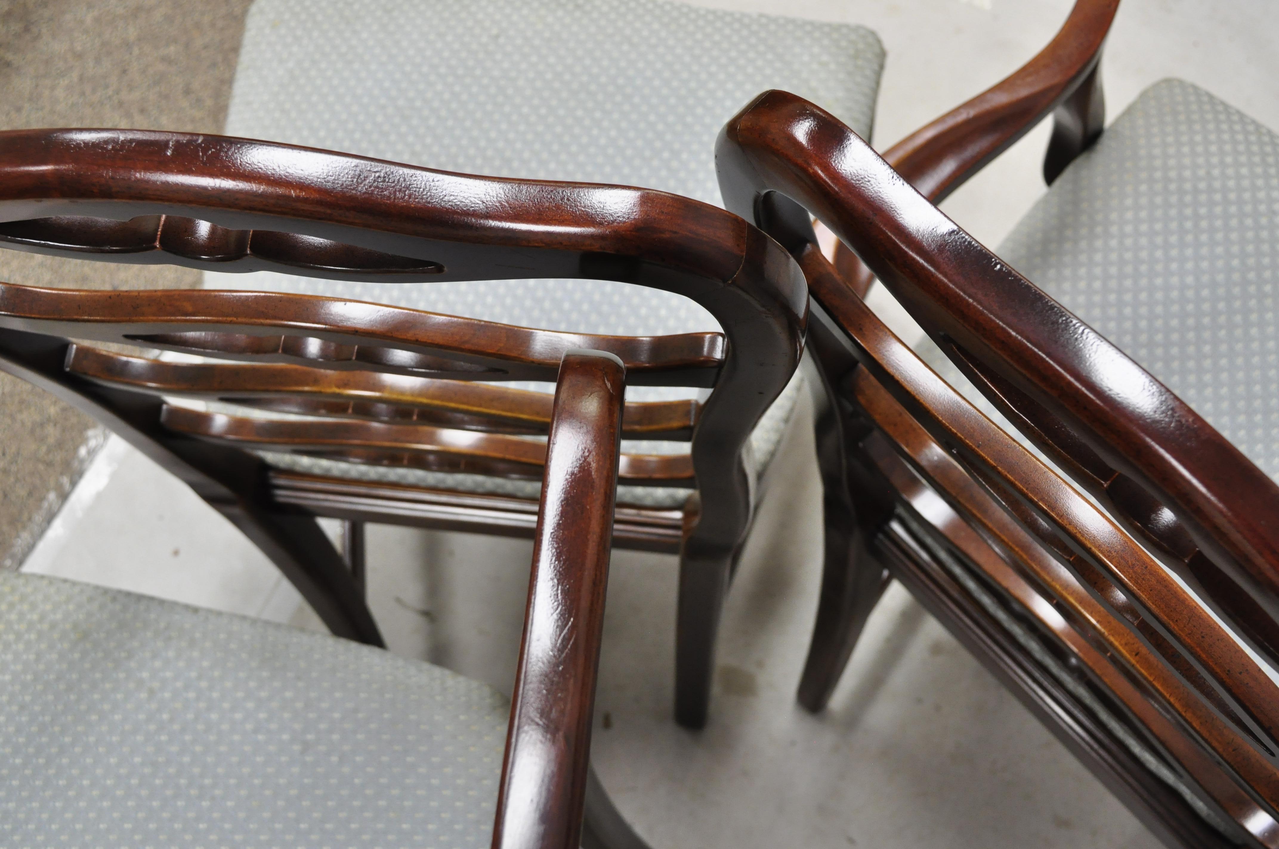 Vintage Thomasville Mahogany Ladderback Ribbon Back Dining Chairs, Set of 6 4