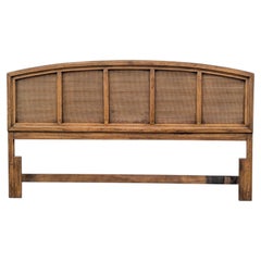 Vintage Thomasville Woven Rattan and Cane King Headboard