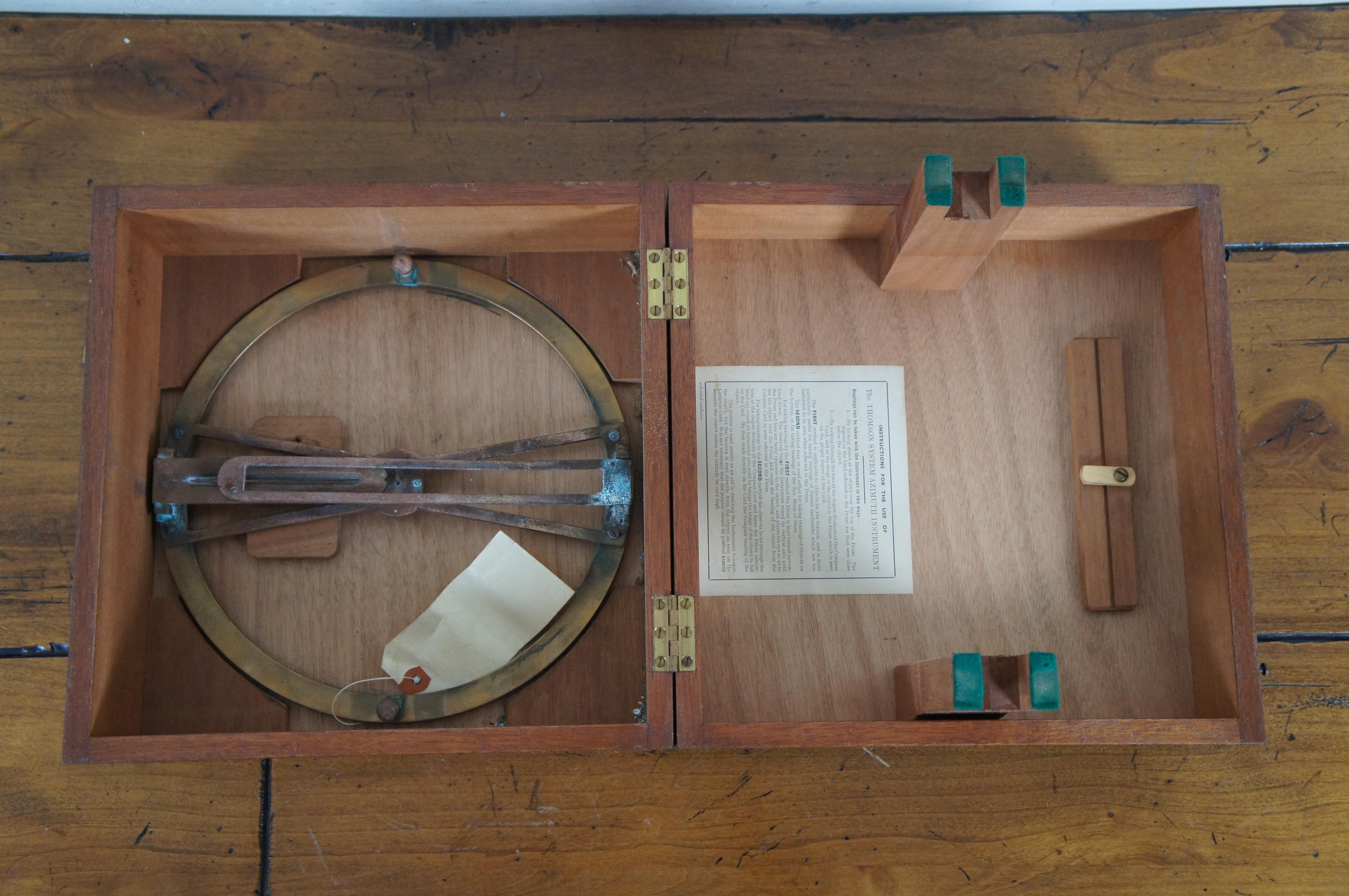 Vintage Thomson System Azimuth Nautical Navigation Instrument Circle & Case   For Sale 7