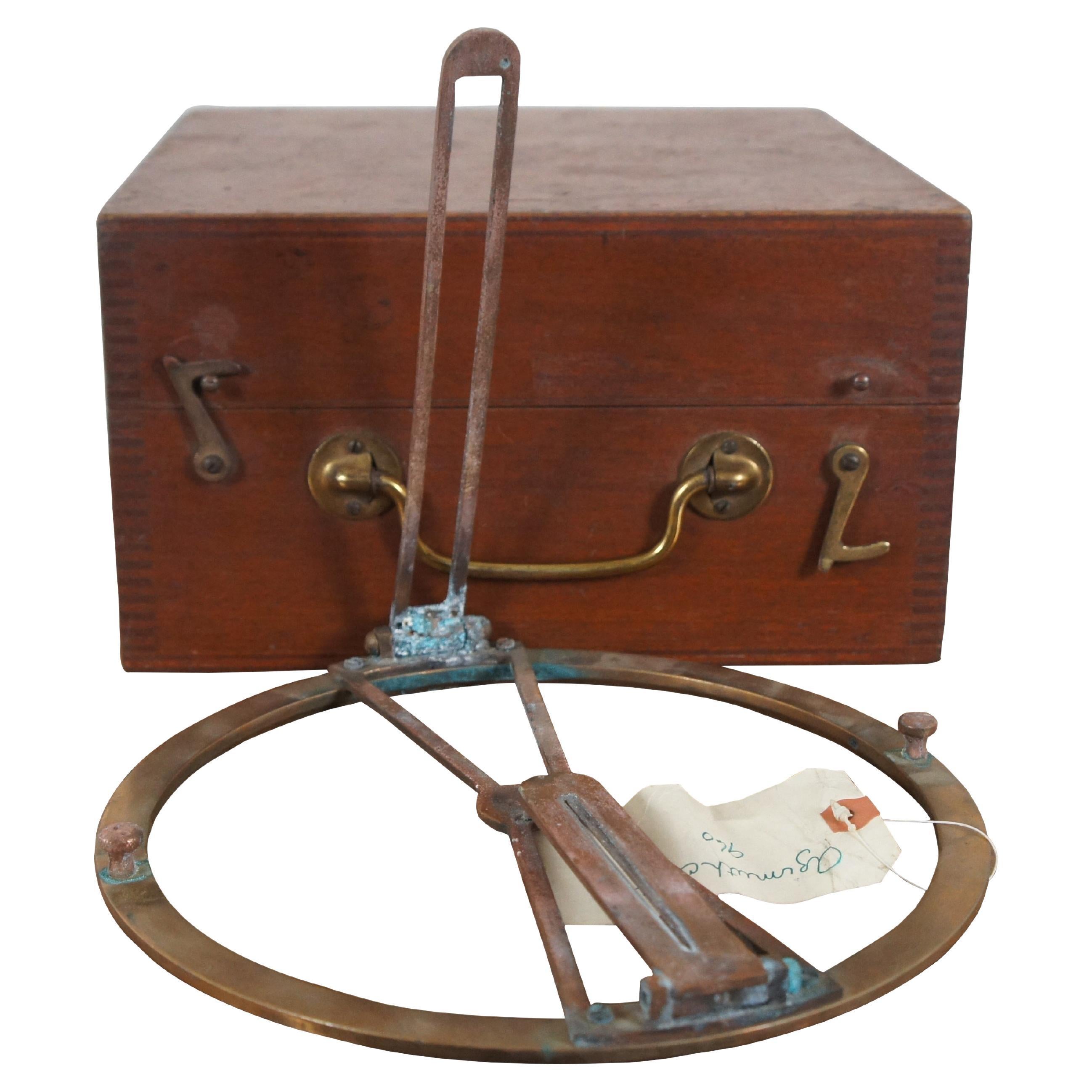 Vintage Thomson System Azimuth Nautical Navigation Instrument Circle & Case   For Sale