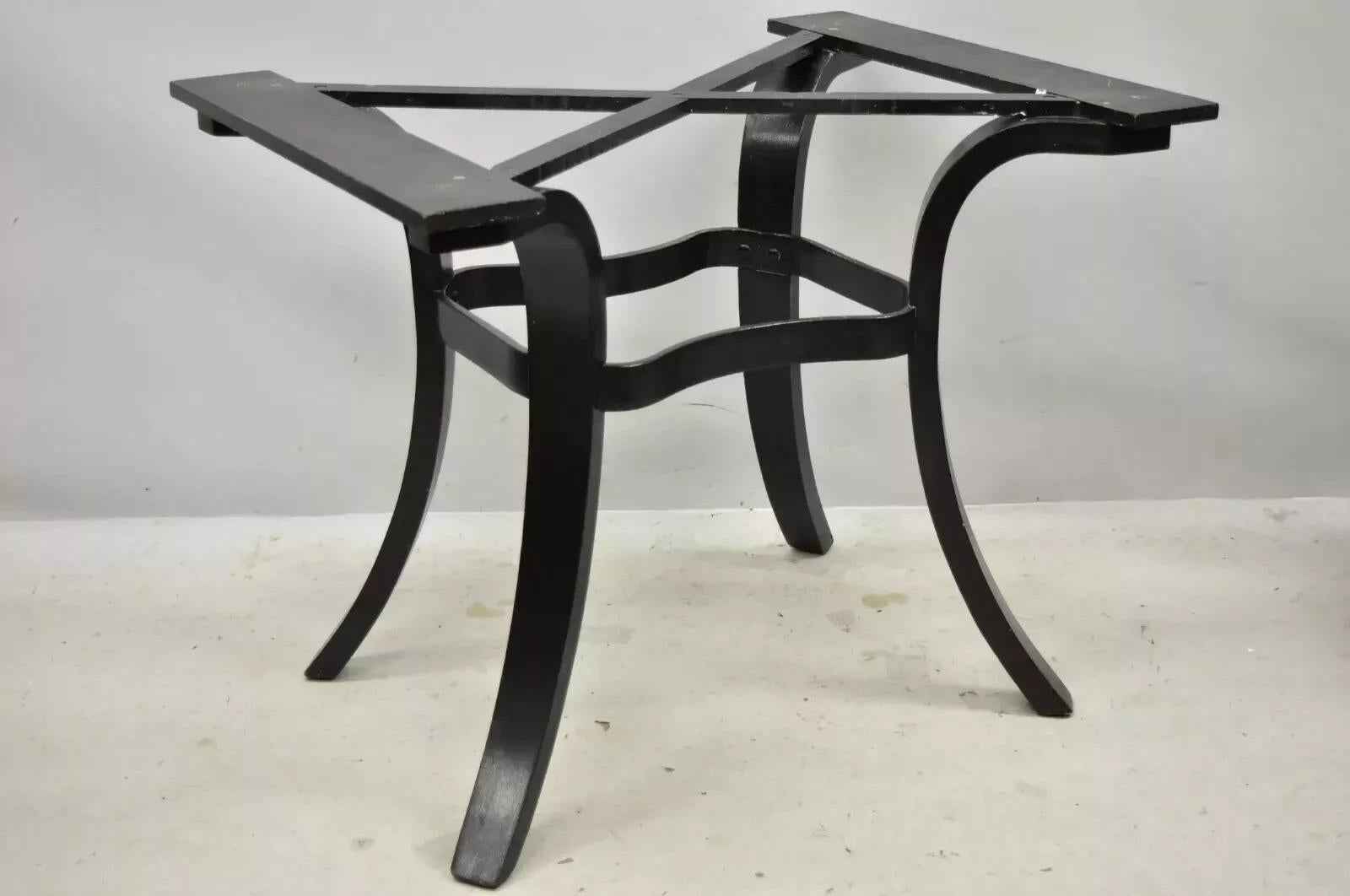 20th Century Vintage Thonet Bentwood Black Painted Dining Room Set, Table 4 Chairs - 5 Pc Set For Sale