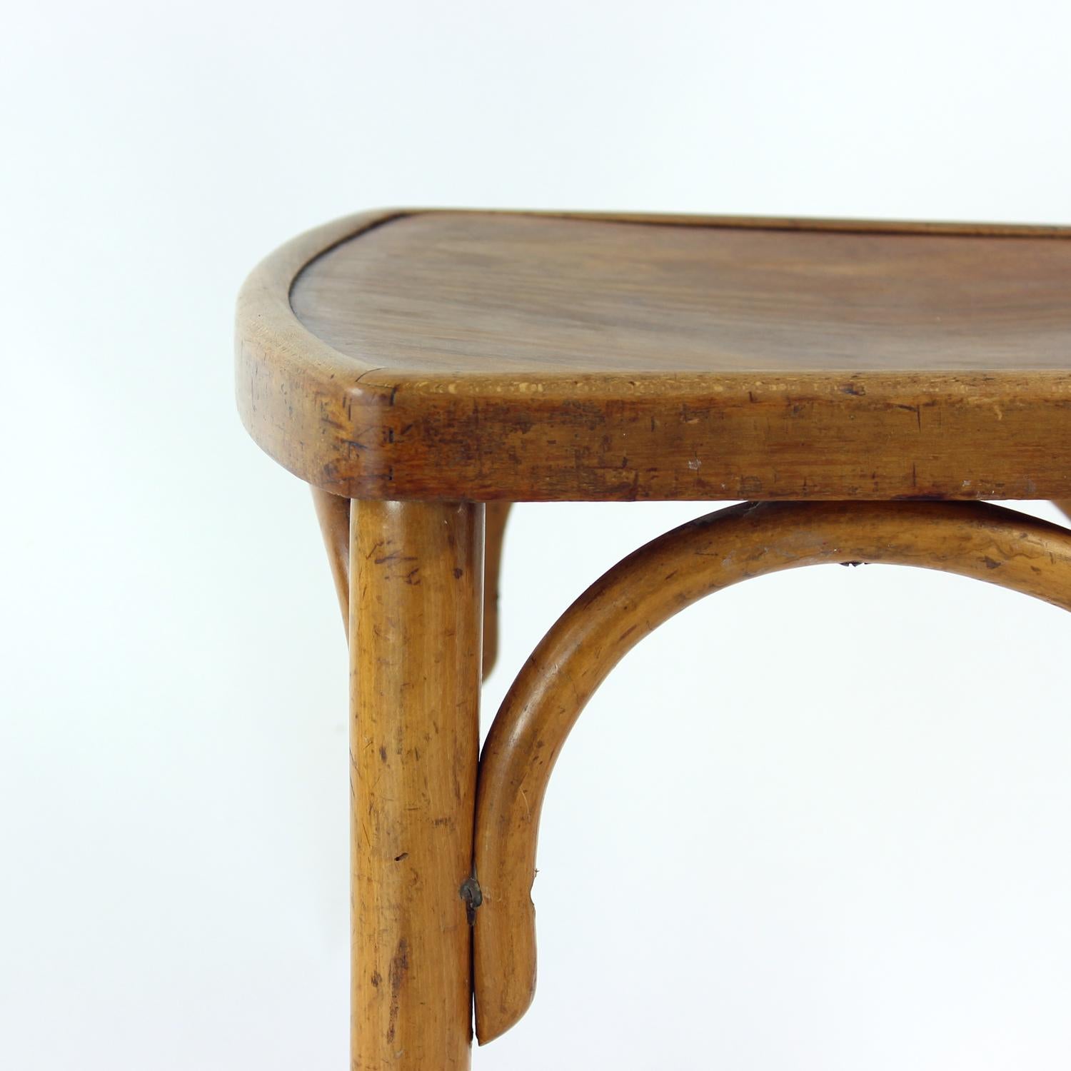 Sedia Thonet vintage in legno di quercia con etichetta originale, Cecoslovacchia, anni '20 in vendita 5