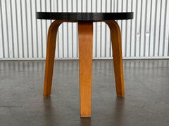 Vintage Thonet Bentwood Side Table with Black Laminate Top - After Alvar Aalto