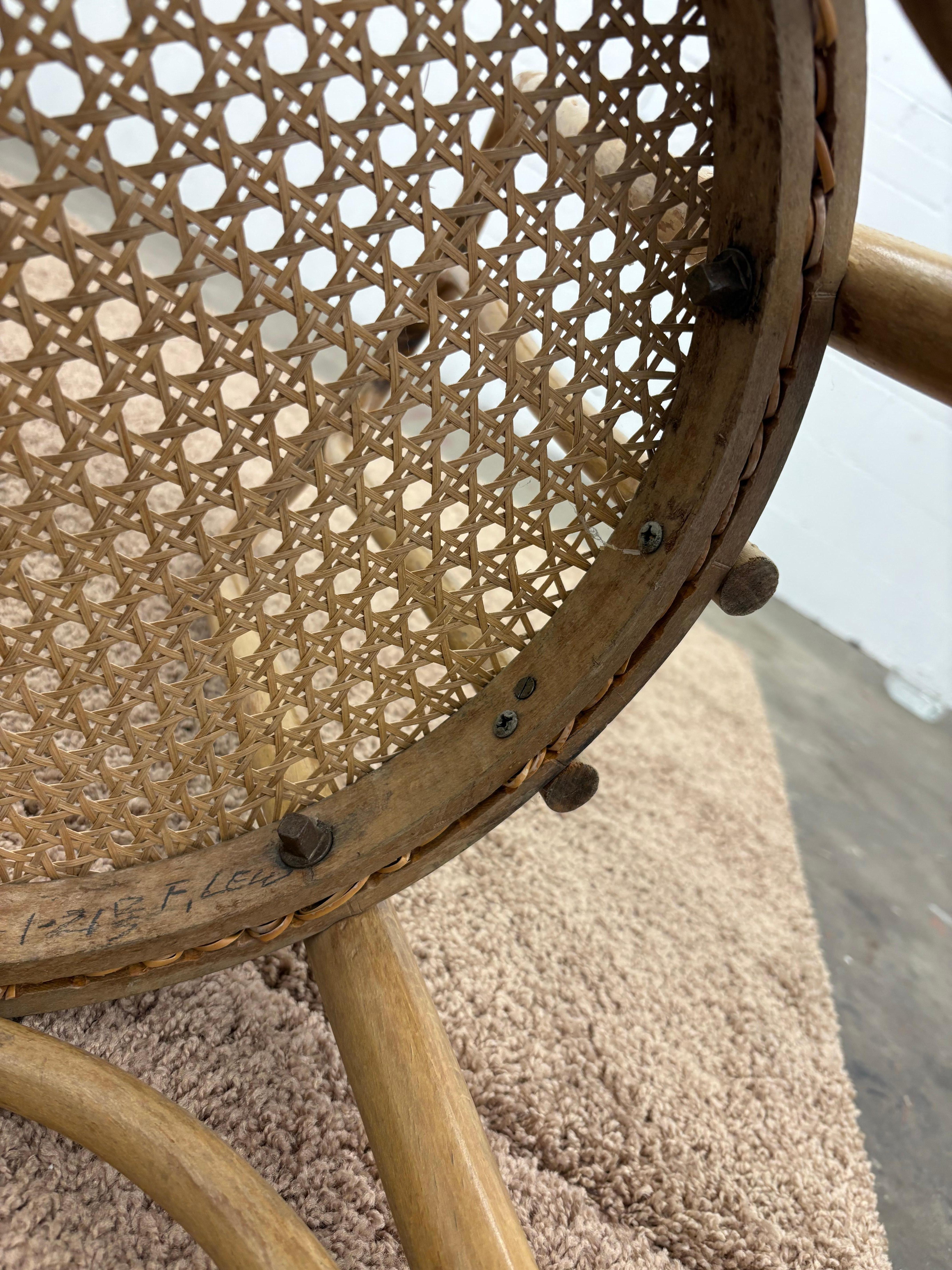 Vintage Thonet Bistro Cafe Dining Chair Bentwood and Cane attributed to Thonet 5