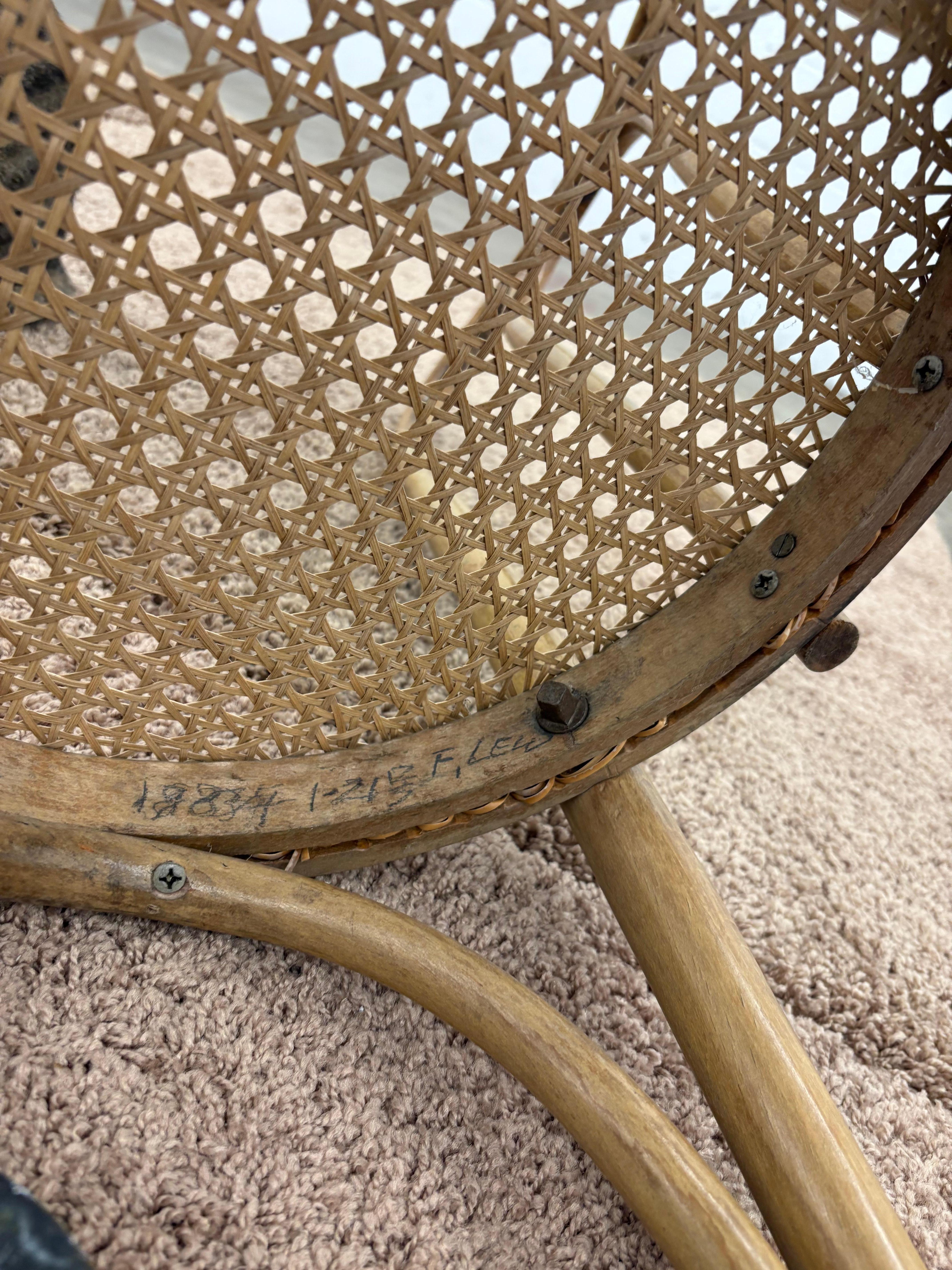 Vintage Thonet Bistro Cafe Dining Chair Bentwood and Cane attributed to Thonet 1