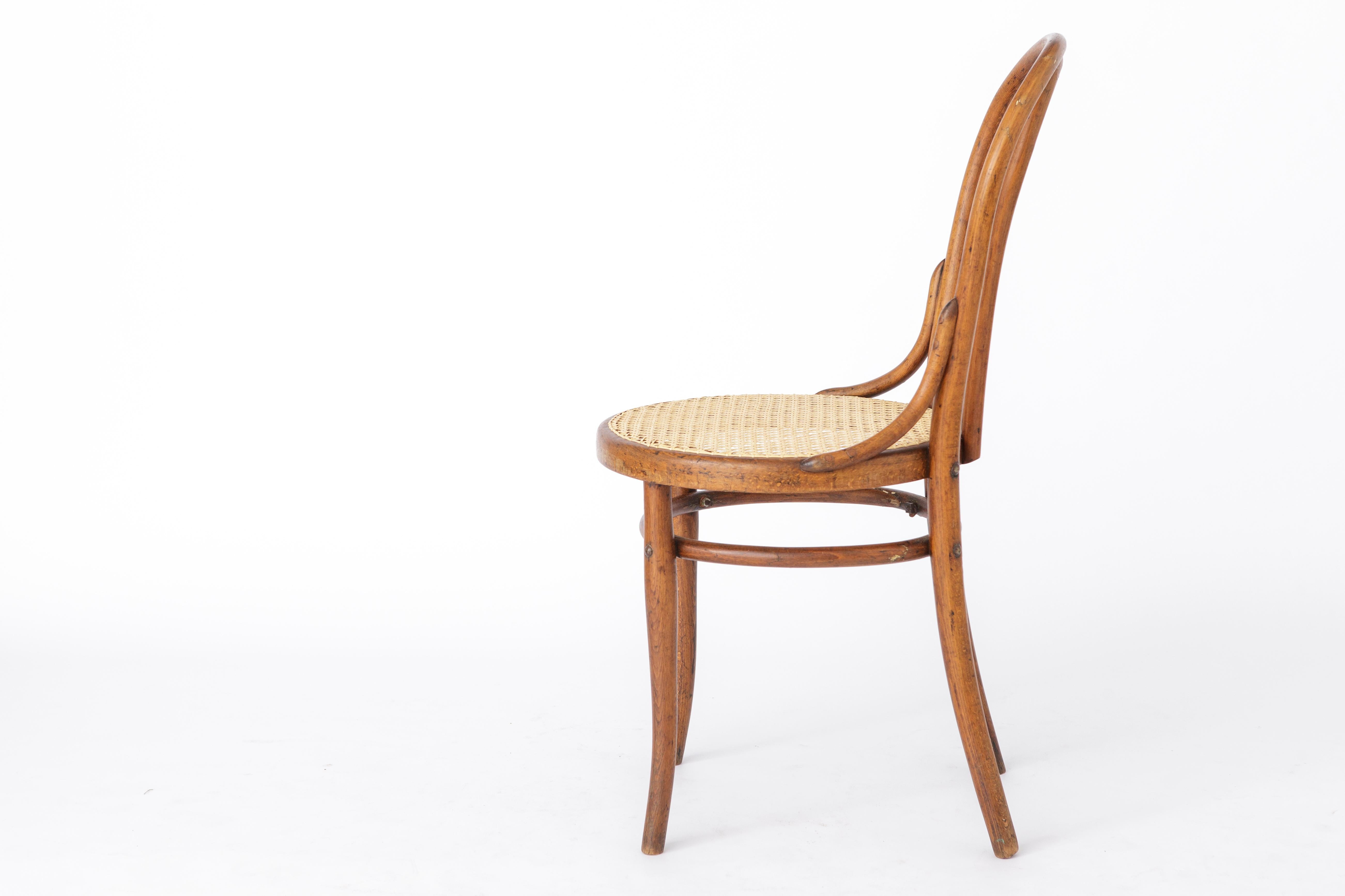 Danish Vintage Thonet Chair No. 18, approx. 1890, Viennese hand cane For Sale