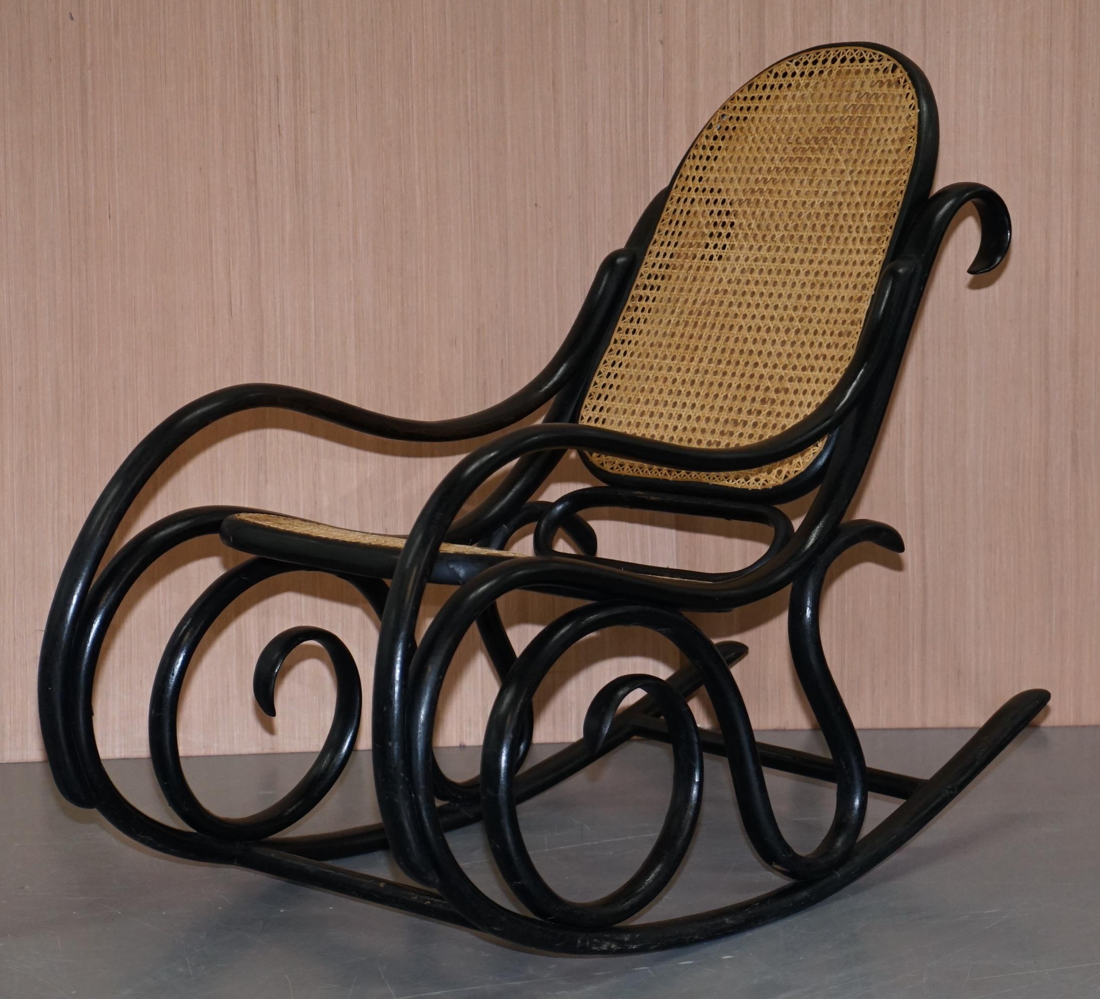 black rattan rocking chair