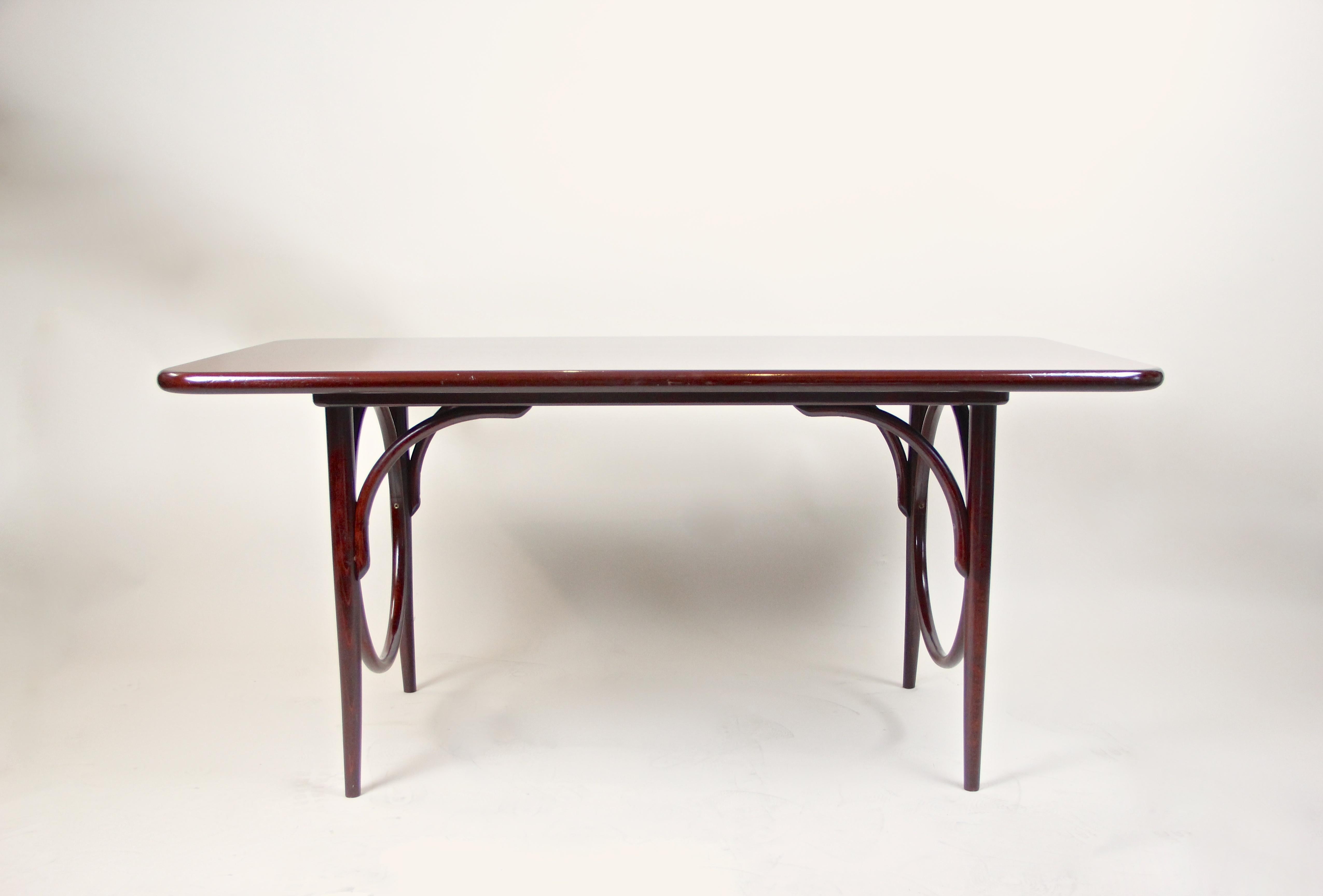 Mahogany Vintage Thonet Sofa Table with Ring Design, Austria, circa 1970 For Sale