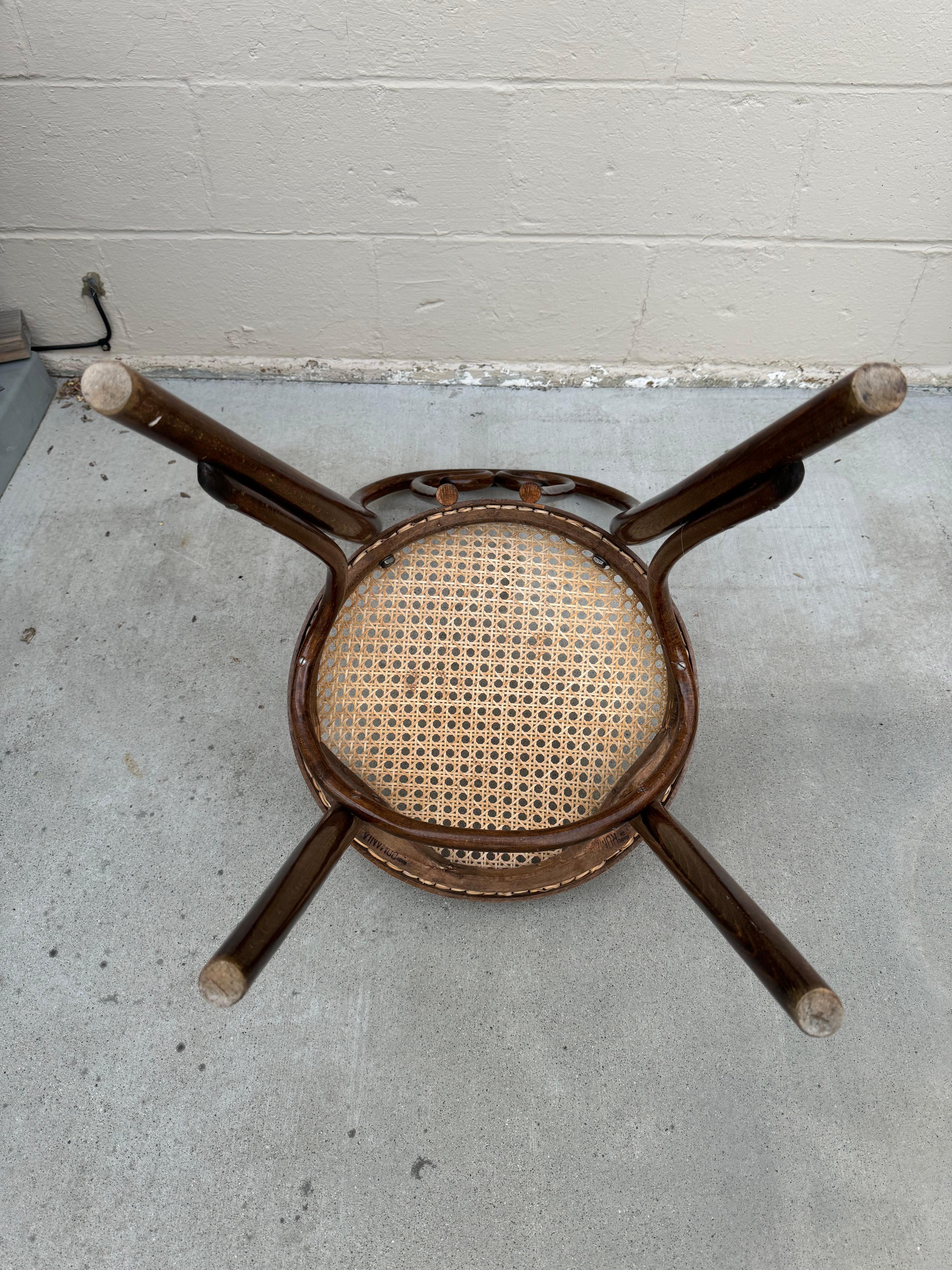 Vintage Thonet Style Bentwood Chair With Cane Seating For Sale 3