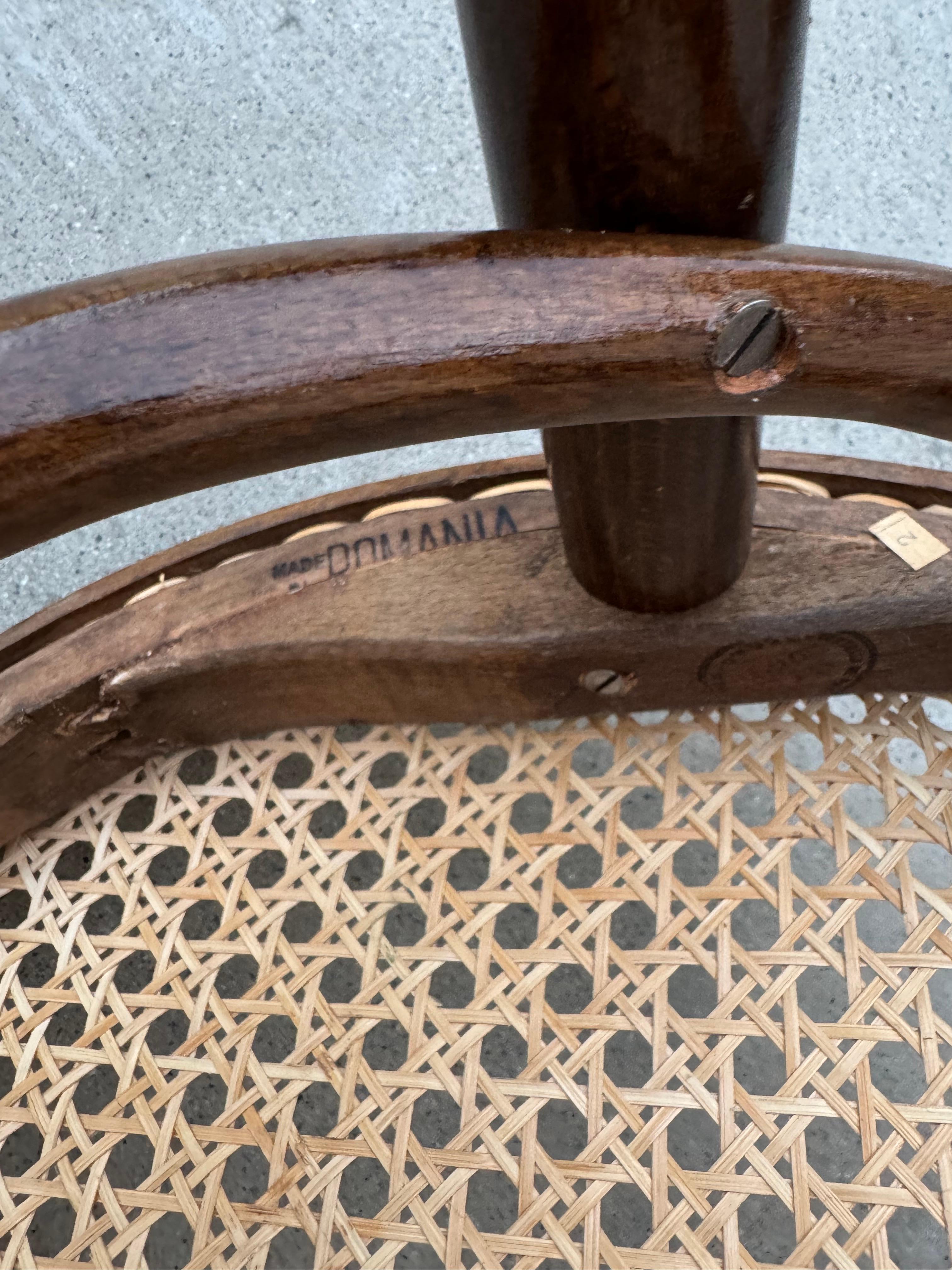 Vintage Thonet Style Bentwood Chair With Cane Seating For Sale 4