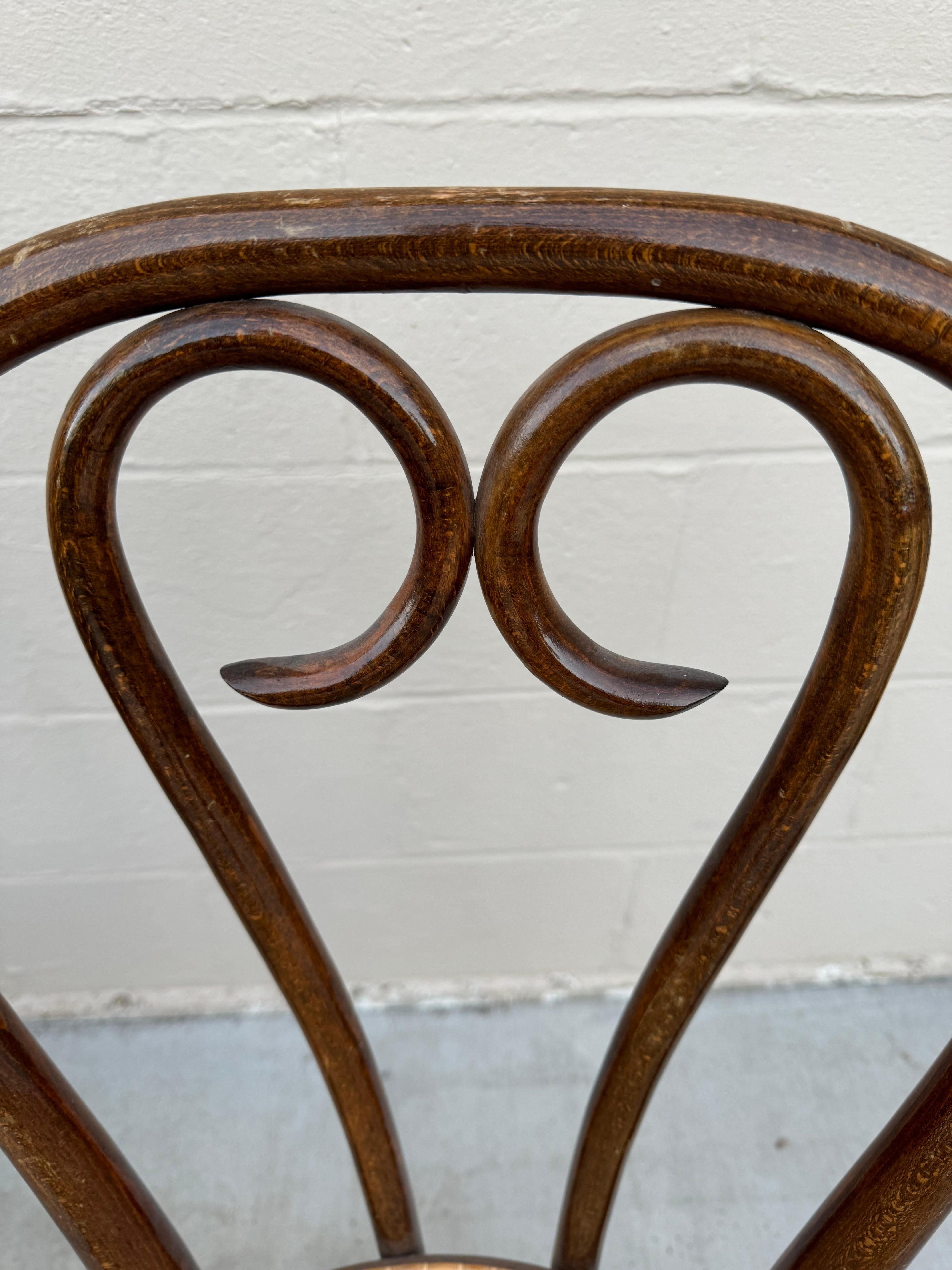 Vintage Thonet Style Bentwood Chair With Cane Seating For Sale 1