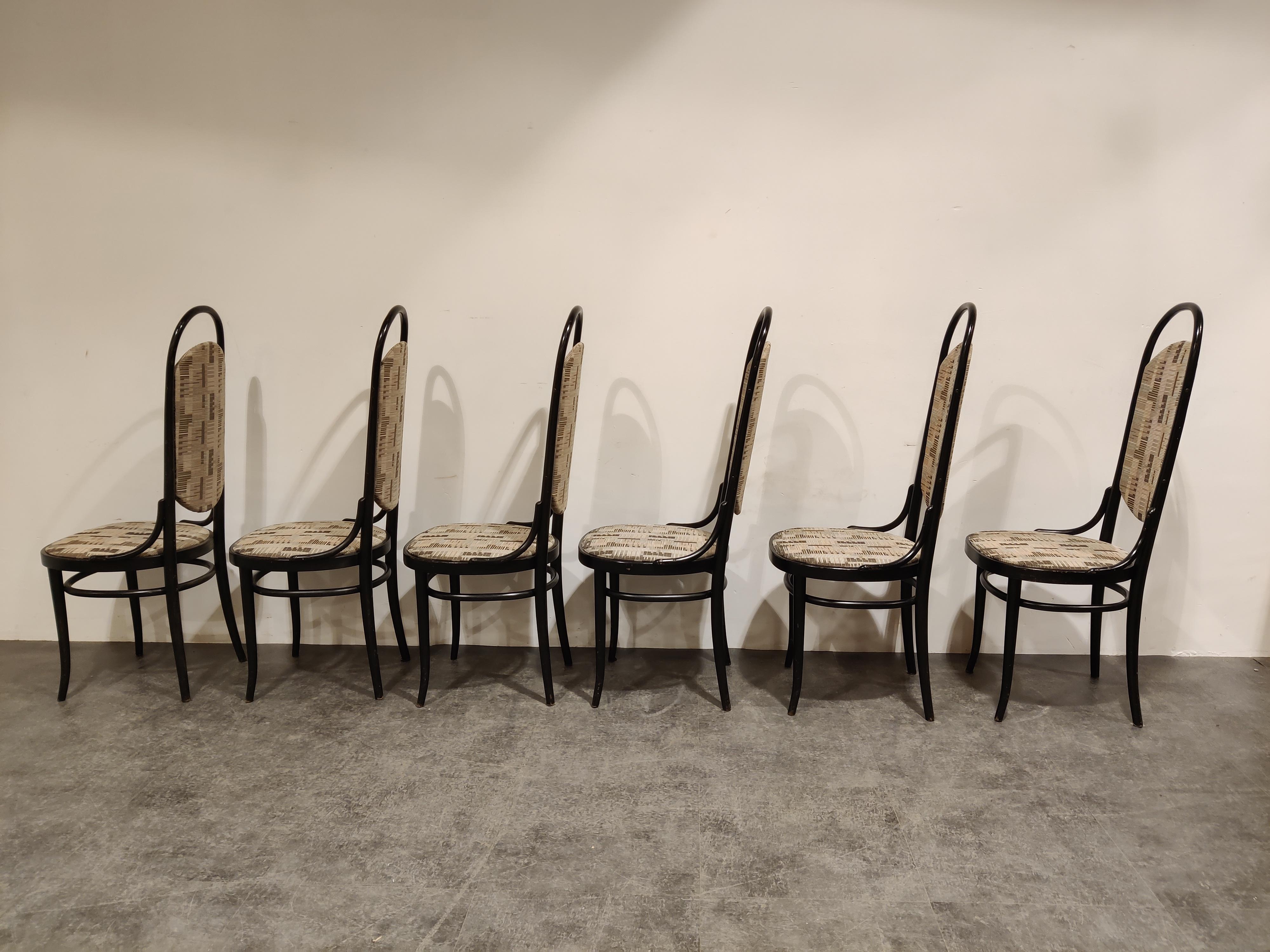 Polish Vintage Thonet Style Bentwood High Back Dining Chairs, 1960s