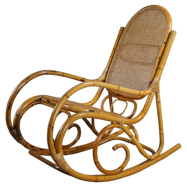 Restored Rare Snake Arm Rattan Rocking Child Chair For Sale at 1stDibs ...