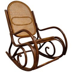 Vintage Thonet Style Rocking Chair, 1950s