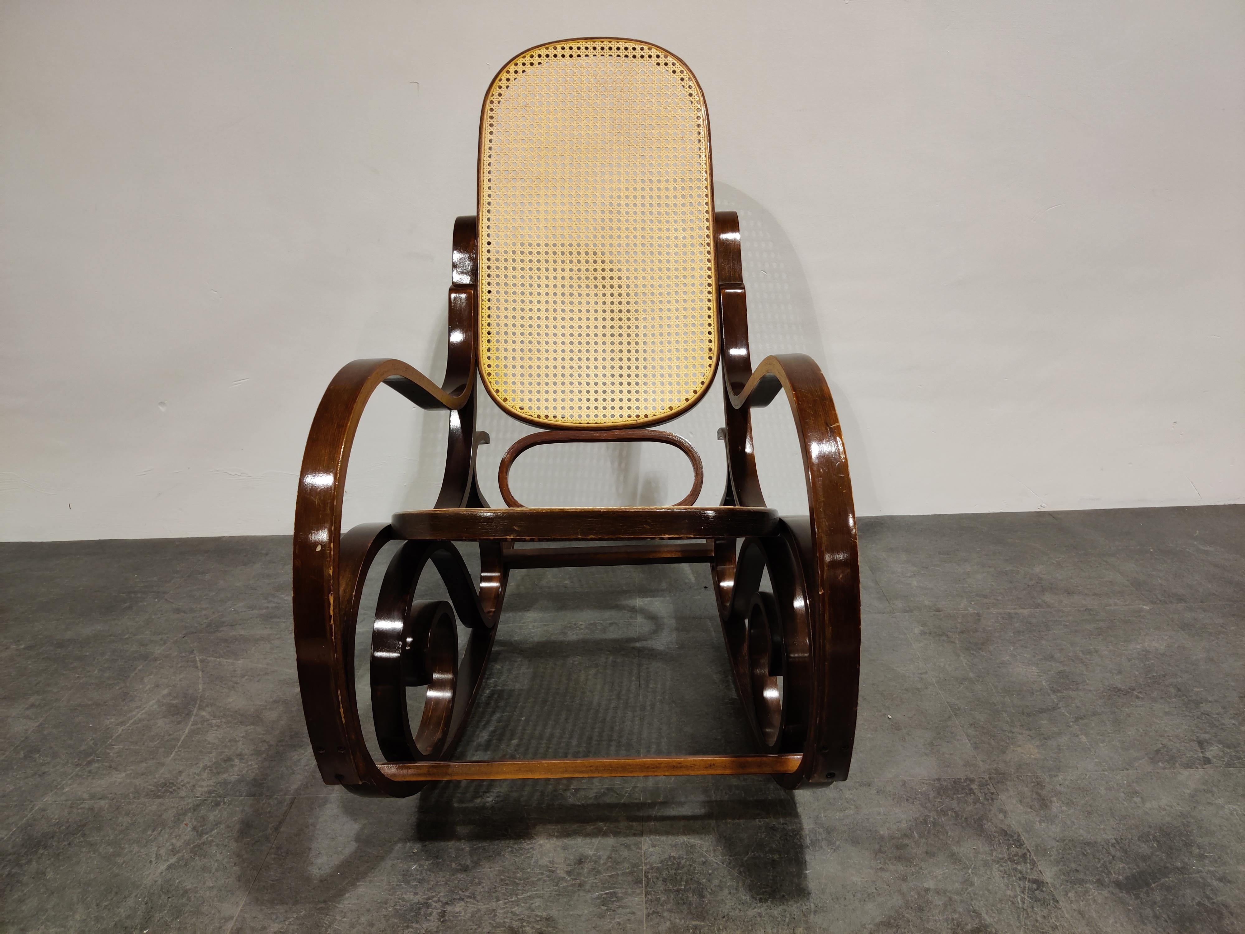 Mid-Century Modern Vintage Thonet Style Rocking Chair, 1960s